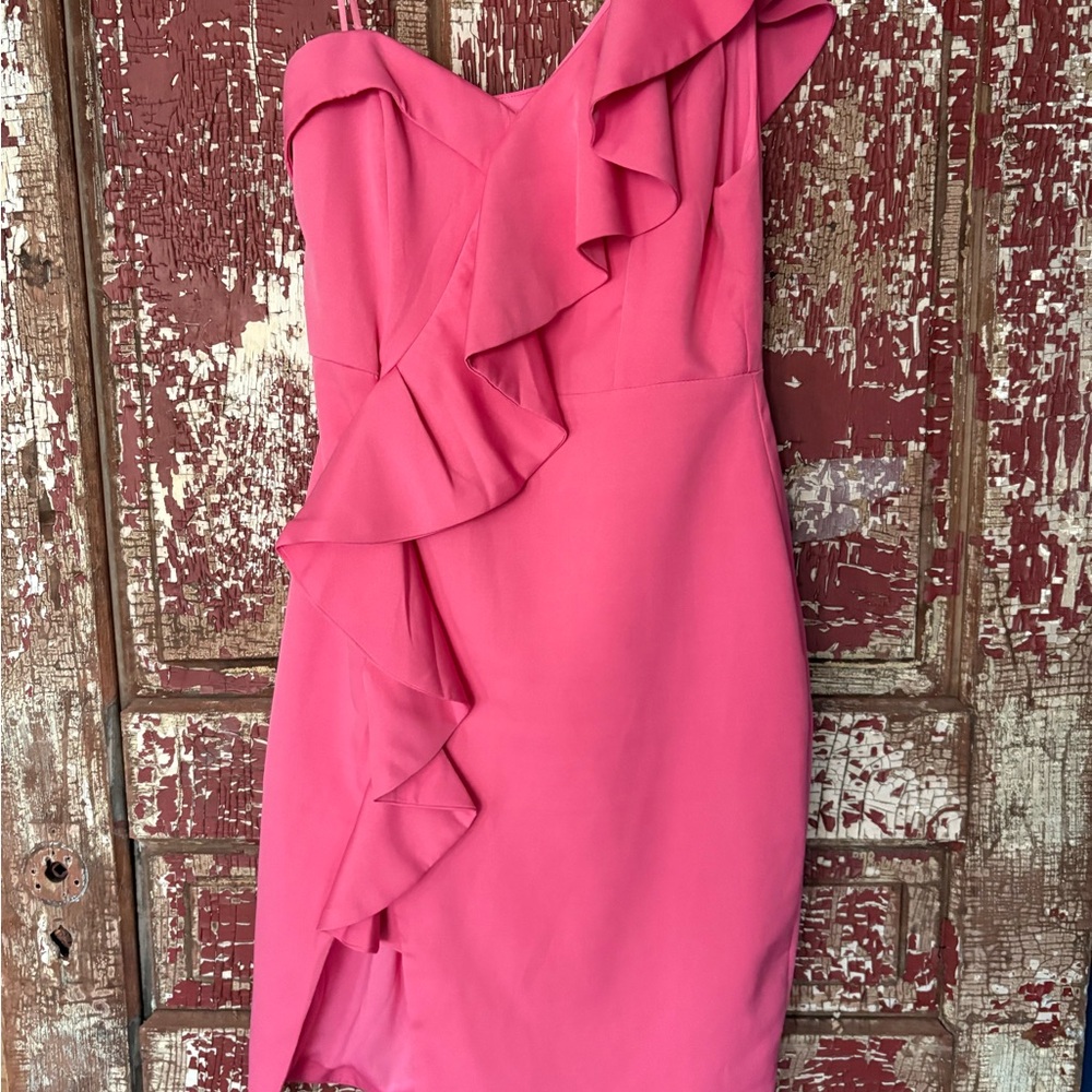 Elegant Pink Ruffle Dress